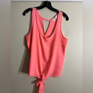 Scoop Neck Sleeveless Pink Blouse - Size Medium